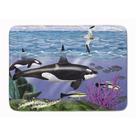 Jensendistributionservices Whale Orcas Machine Washable Memory Foam Mat MI2550647